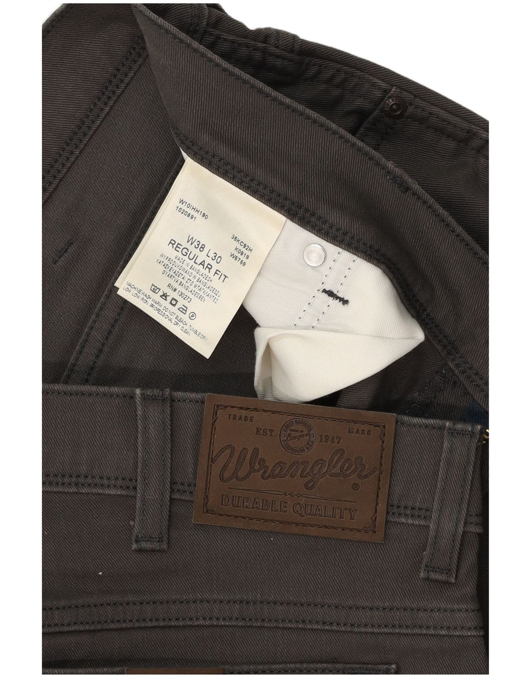 Мужские прямые джинсы Wrangler W38 L30, серый хлопок