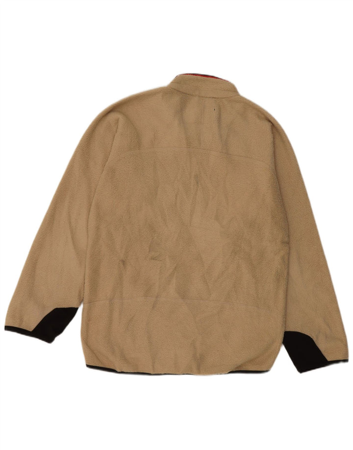 Мужская флисовая куртка FILA UK 36, маленькая, бежевый, полиэстер с цветными блоками