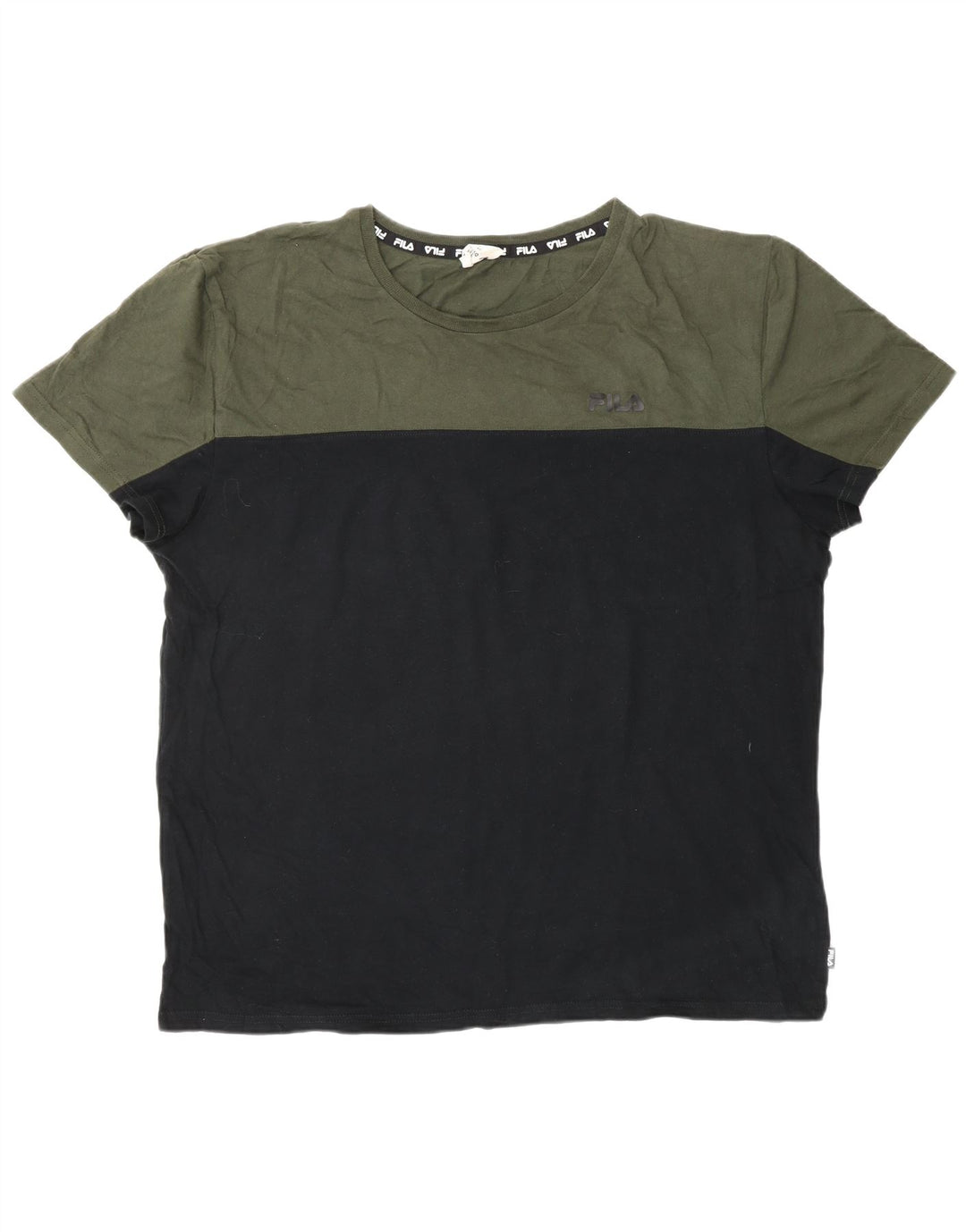 Мужская футболка Fila Top 2XL, черная, хлопок с цветными блоками