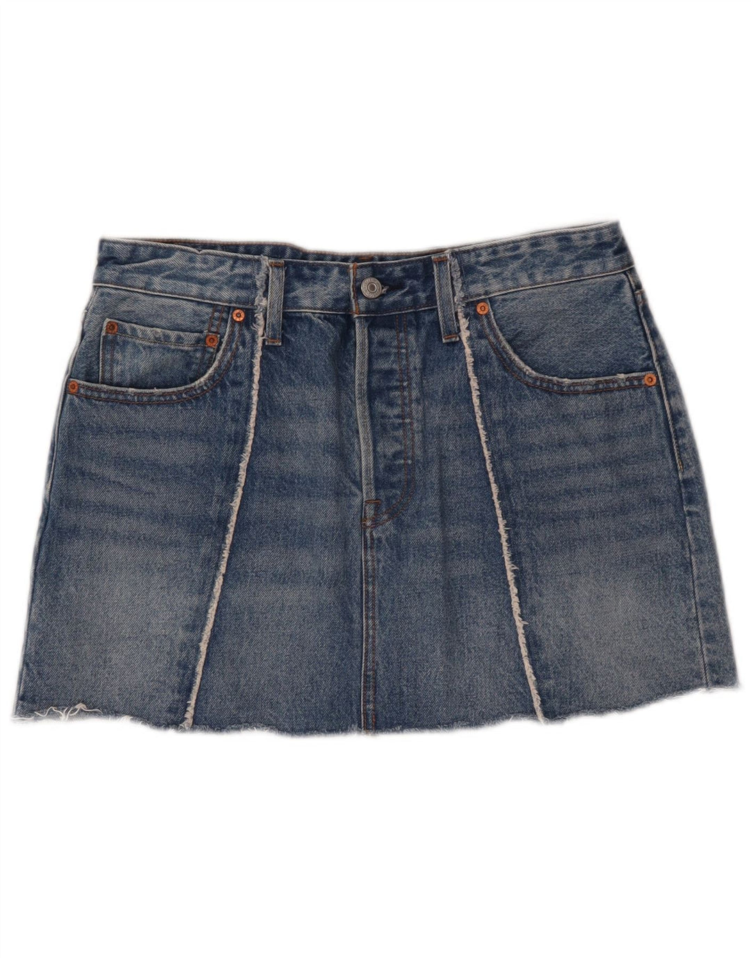 Женская джинсовая мини-юбка Levi's W30, хлопковая, среднего синего цвета