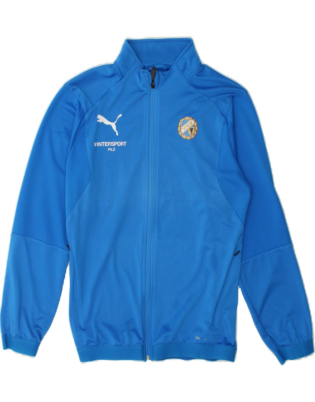 PUMA Boys Dri Fit Tracksuit Top Jacket 13-14 Years Blue Vintage Puma and Second-Hand Puma from Messina Hembry 