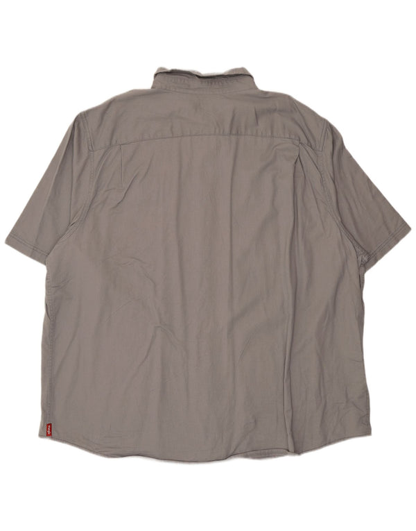 Мужская рубашка с коротким рукавом Wrangler 3XL, серая, хлопок