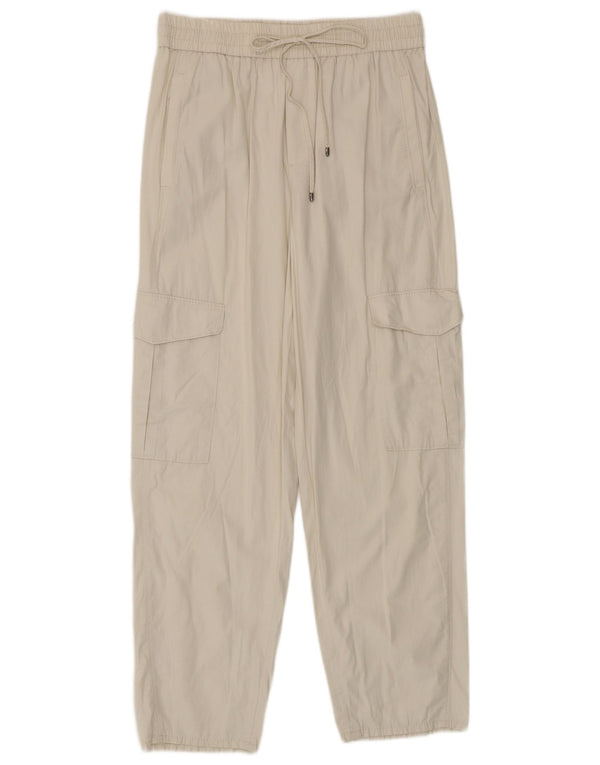 Женские зауженные брюки-карго MASSIMO DUTTI EU 40 Medium W30 L27 Off White