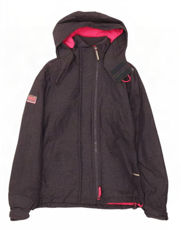 Женская ветровка с капюшоном Superdry UK 16, большая серая