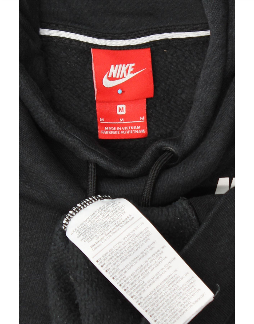 Мужской джемпер с капюшоном NIKE, черный, хлопковый, среднего размера