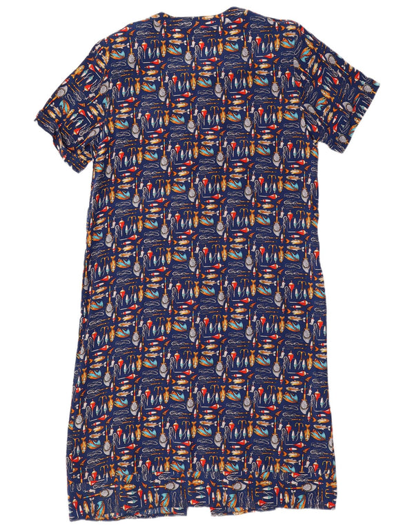 Karel Womens Abstract Pattern Shirt Dress UK 14 Medium Navy Blue