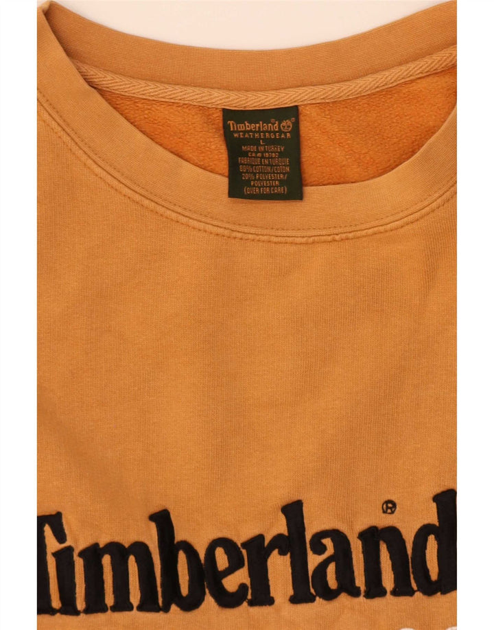 Мужской свитшот с рисунком Timberland, большой оранжевый хлопковый джемпер