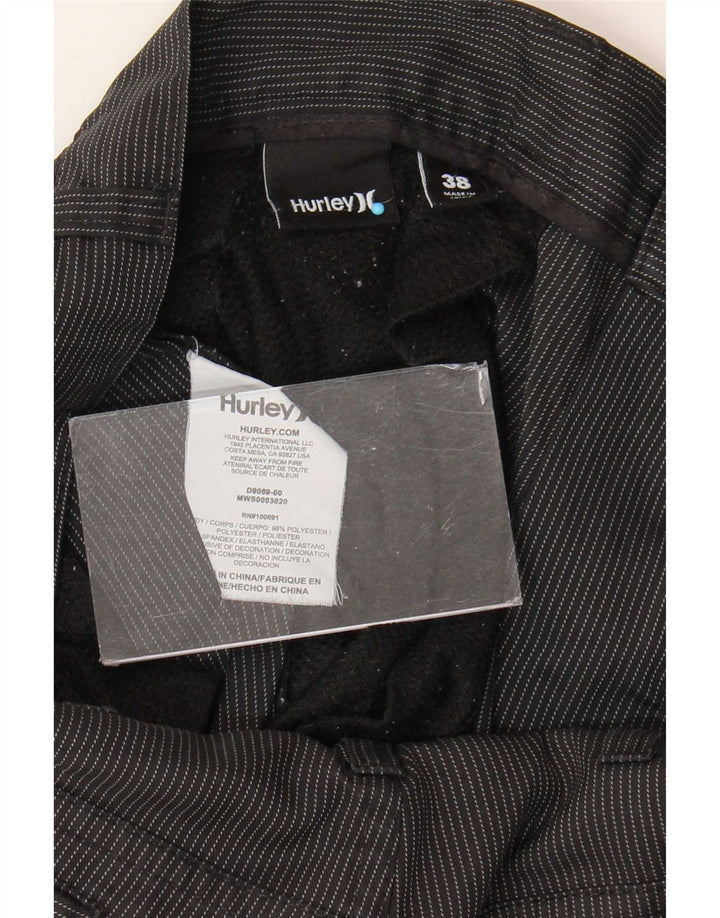 Мужские шорты чинос Hurley W38 XL, черные, полиэстер в тонкую полоску