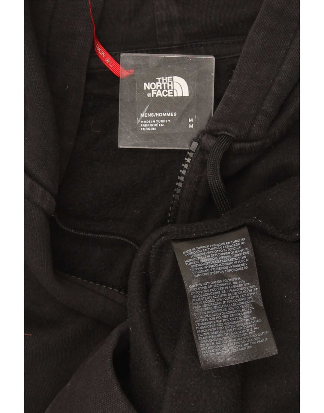 Мужской свитер с капюшоном на молнии The North Face, средний черный, хлопковый