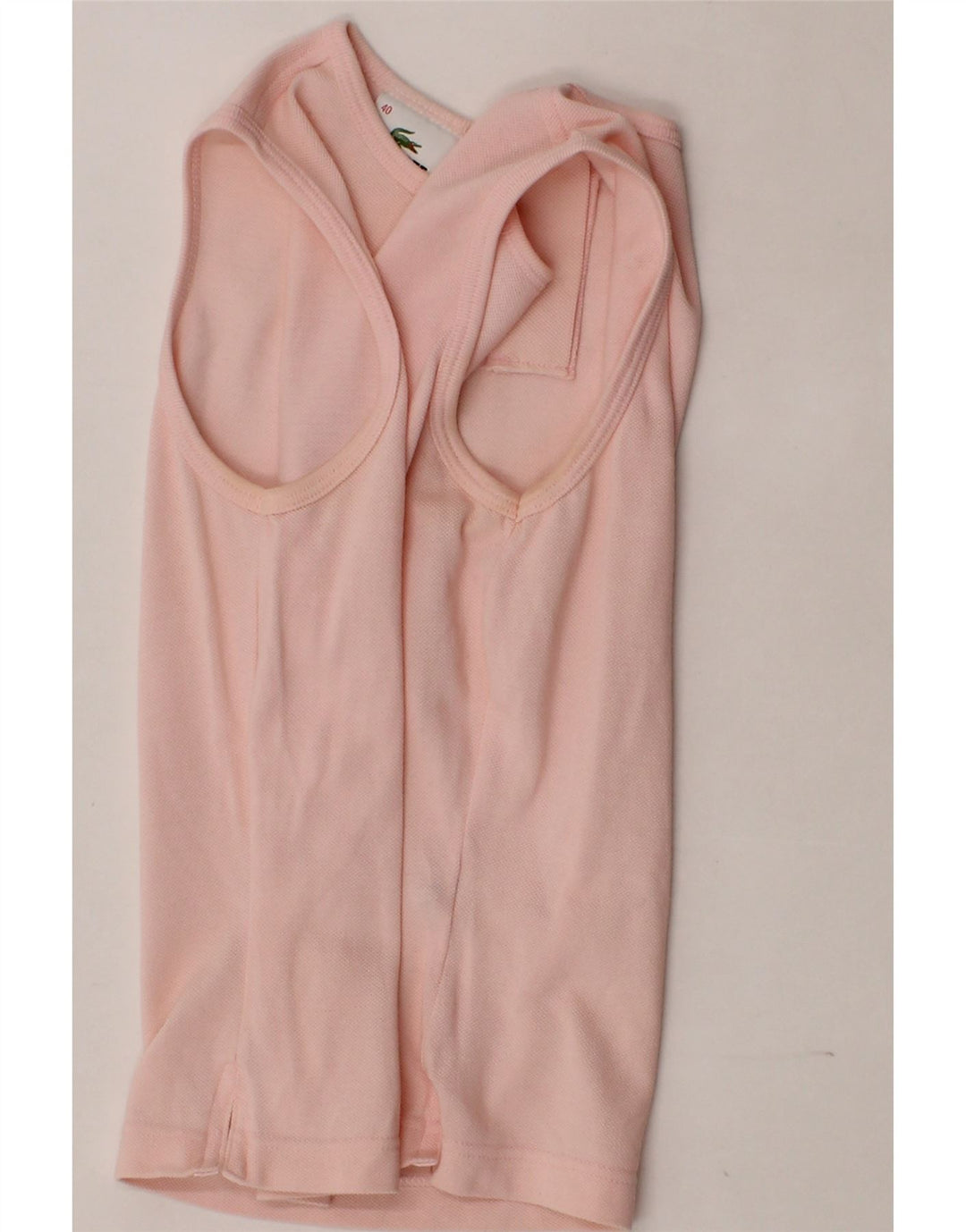 LACOSTE Womens Crop Vest Top Size 40 Medium Pink Cotton Vintage Lacoste and Second-Hand Lacoste from Messina Hembry 