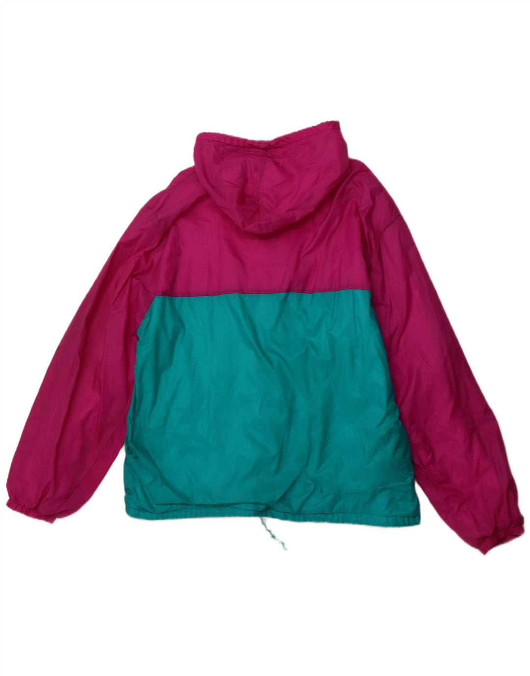 Мужская дождевик VINTAGE с капюшоном UK 42 XL, розовый полиамид с цветными блоками