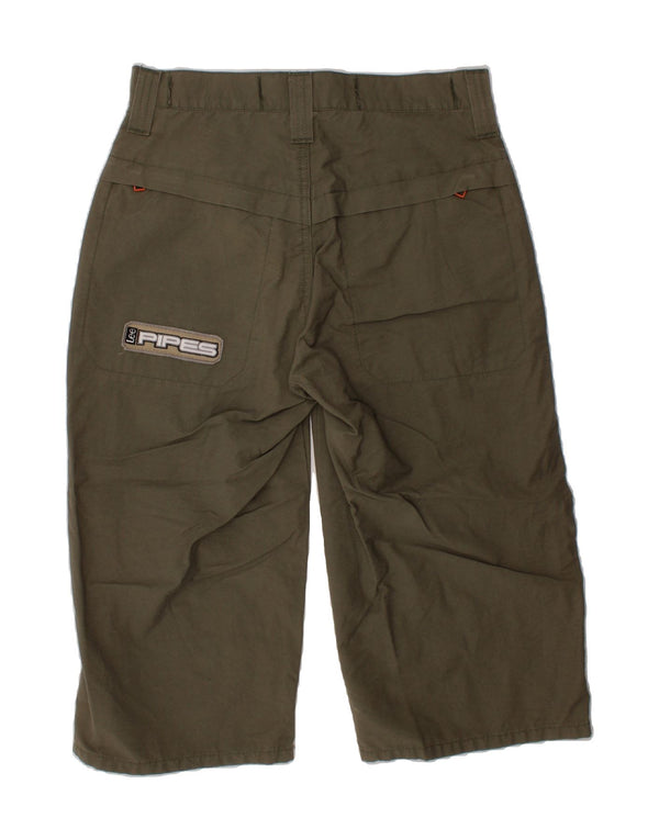 LEE Womens Graphic Bermuda Shorts Medium W28 Khaki Cotton
