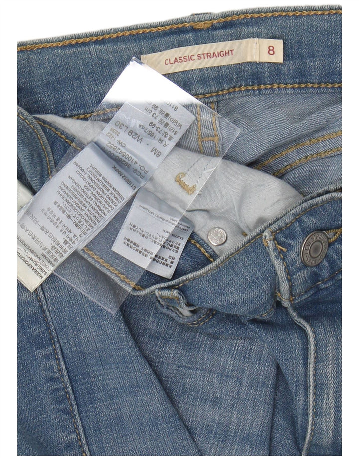 Женские классические прямые джинсы LEVI'S US 8, средние W29 L30, синие, хлопок