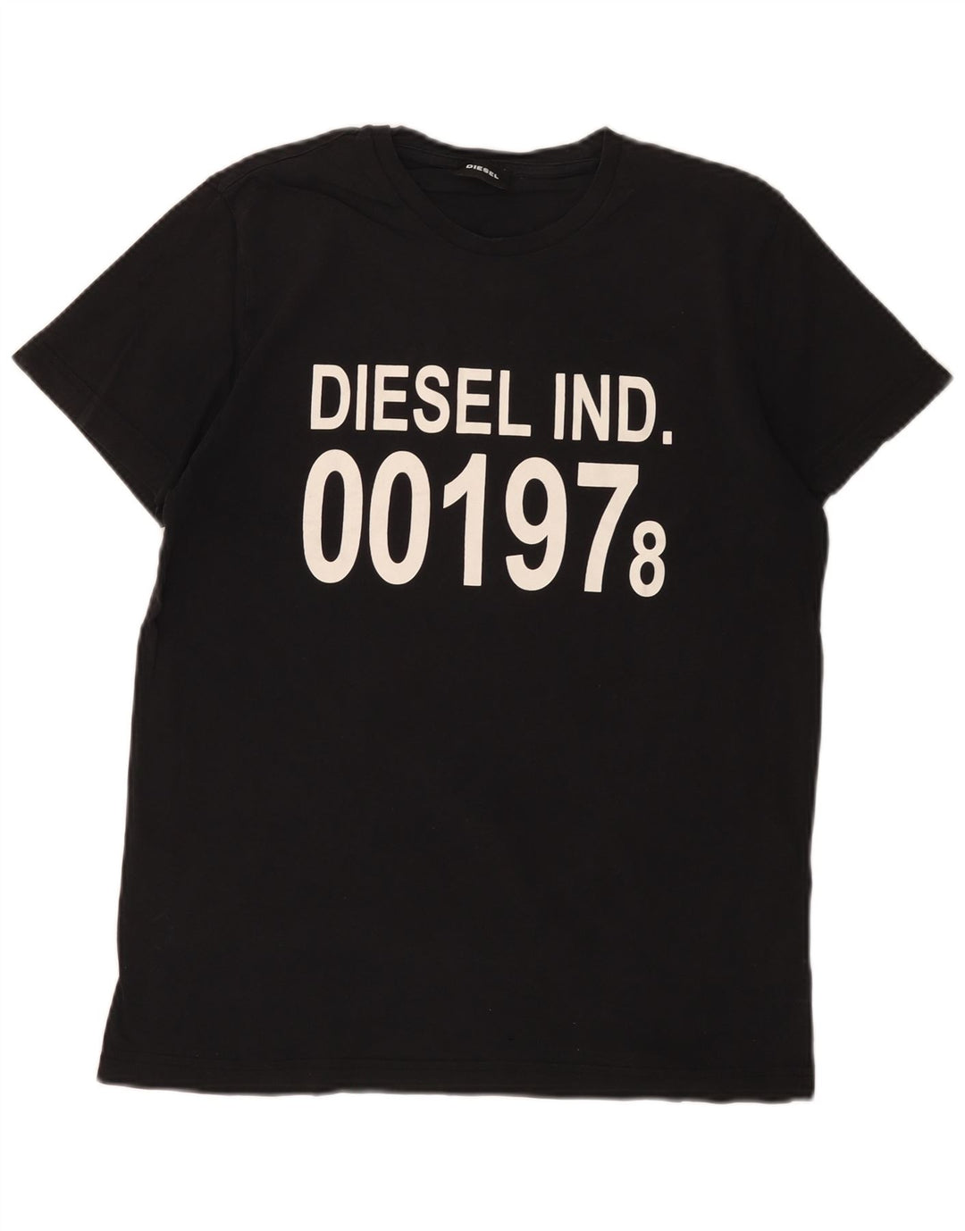 Мужская футболка с графическим рисунком DIESEL, хлопковая, среднего размера, черная