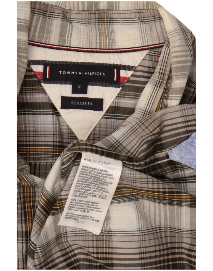 Мужская рубашка стандартного кроя Tommy Hilfiger XL, серая, хлопковая в клетку