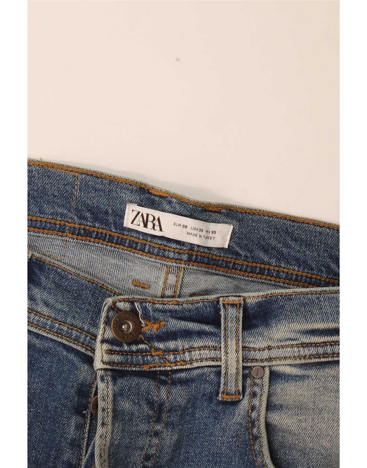 Мужские потертые узкие джинсы Zara EU 38 Small W30 L30 синие