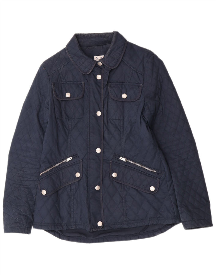 Crew Clothing Женская стеганая куртка стандартного кроя UK 10, маленькая темно-синяя