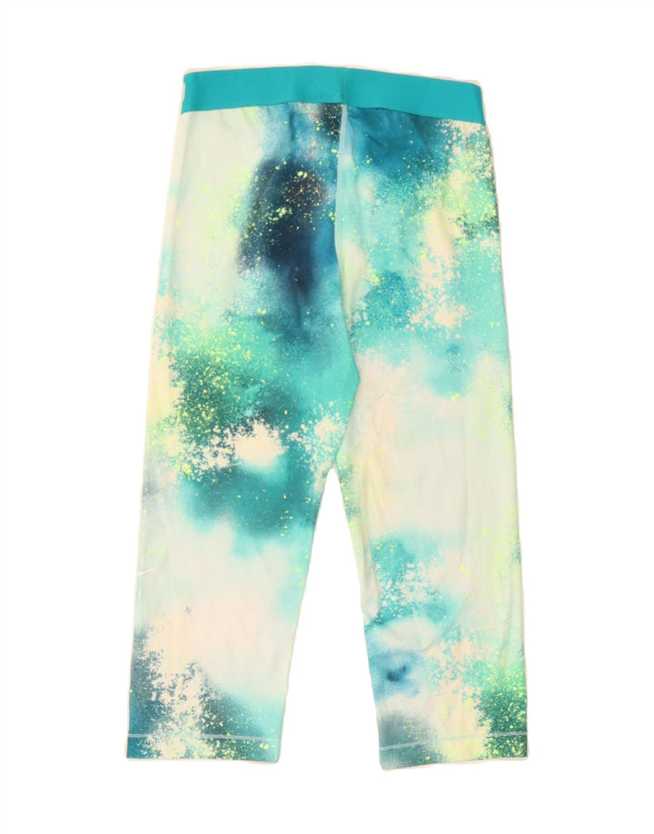 NIKE Womens Graphic Capri Leggings UK 14 Medium  Blue Tie Dye Polyester Vintage Nike and Second-Hand Nike from Messina Hembry 
