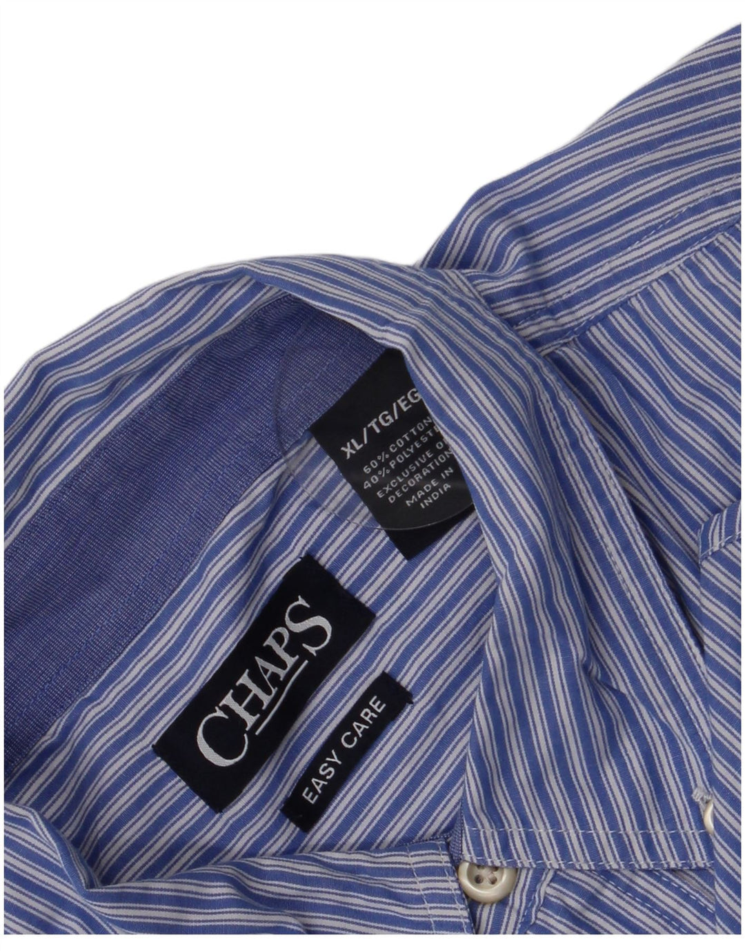 Мужская рубашка Chaps Easy Care XL из хлопка в синюю полоску