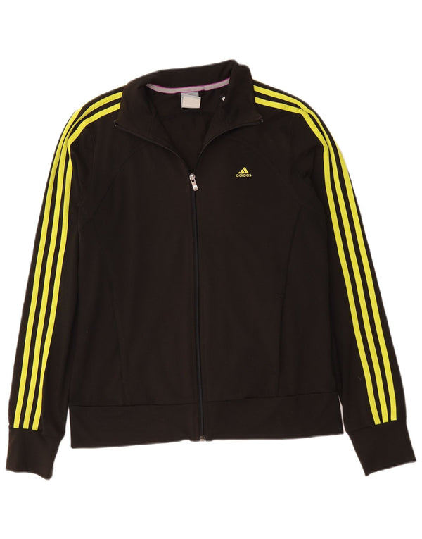 Женская спортивная куртка Adidas UK 12/14, средний черный полиэстер