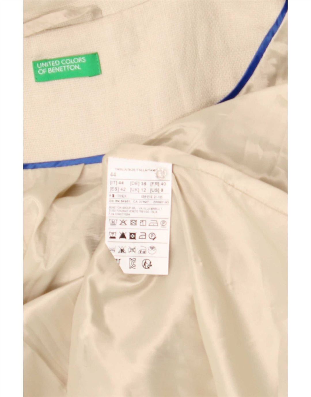 Женское пальто Benetton UK 12 средний бежевый льняное