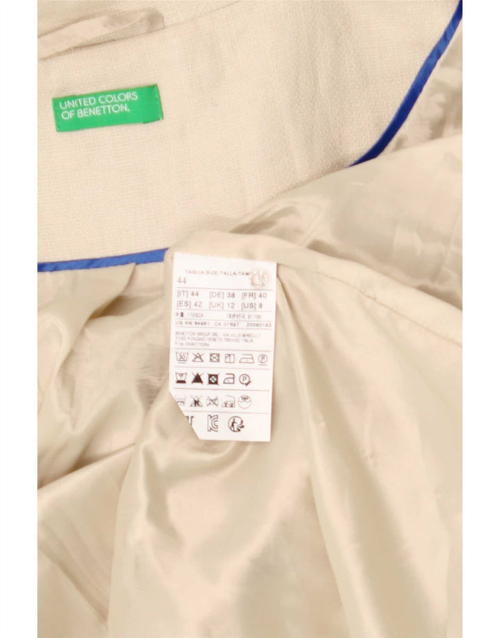 Женское пальто Benetton UK 12 средний бежевый льняное