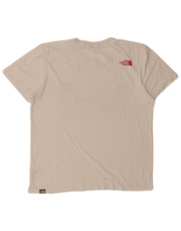 Мужская футболка с рисунком The North Face, хлопковый топ среднего размера, белый