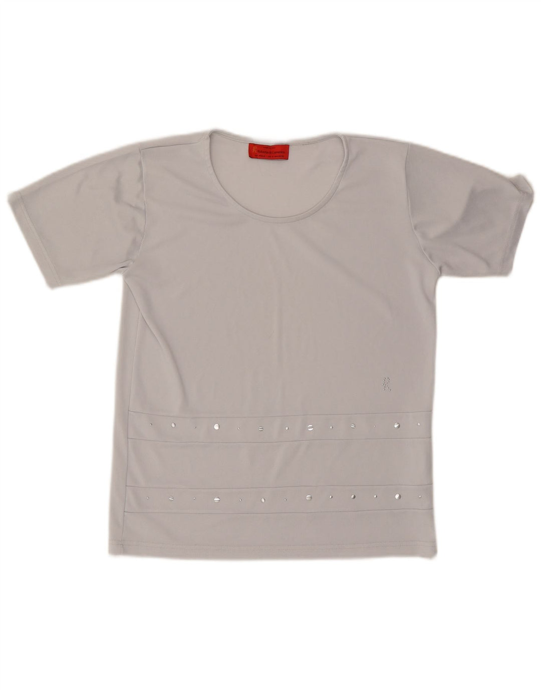 ROBERTA DI CAMERINO Женская футболка Top UK 14 Medium Grey Полиэстер