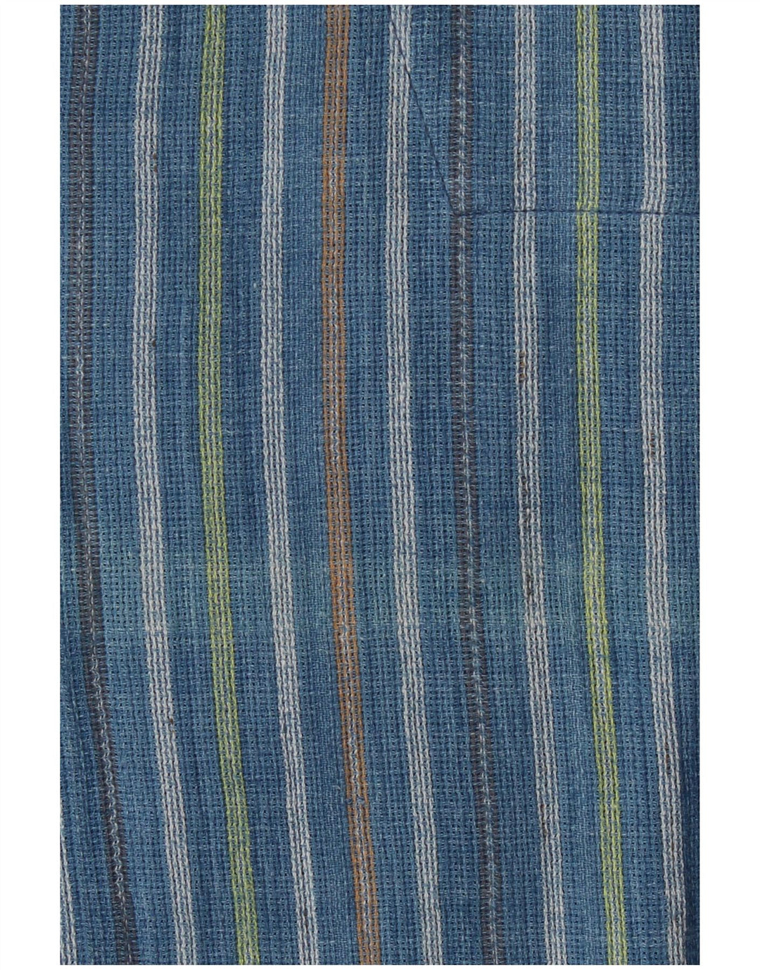 VINTAGE Мужская свободная рубашка-пуловер с короткими рукавами среднего синего цвета в полоску