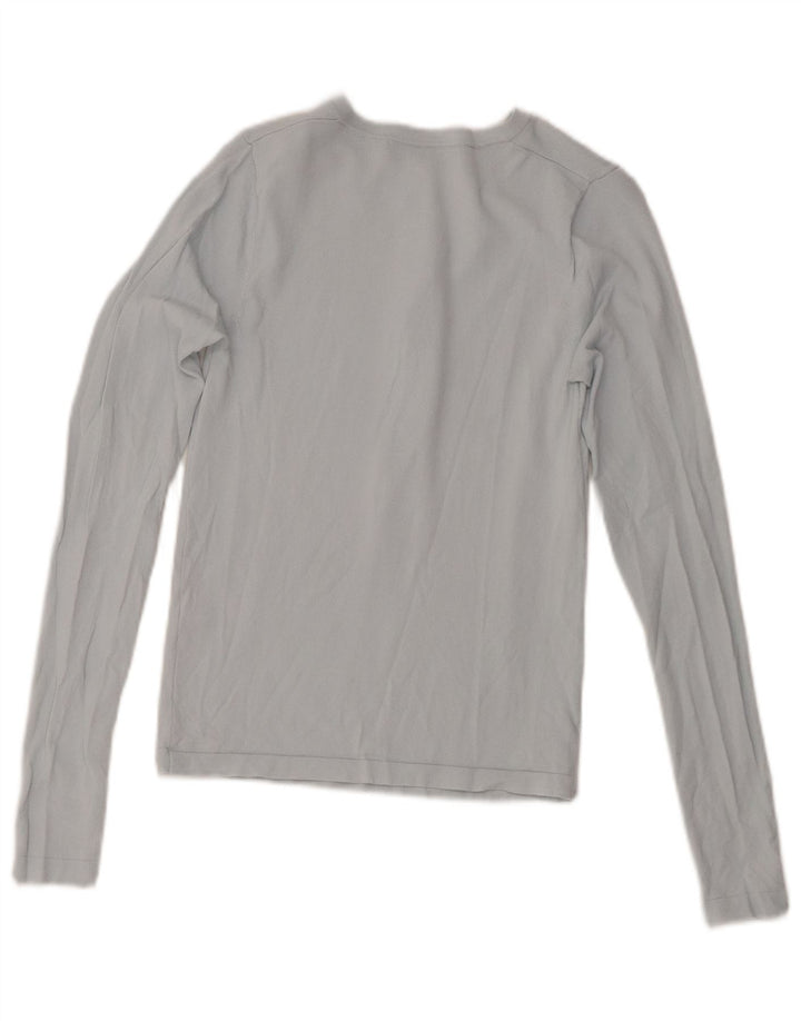 Женский топ Zara с длинным рукавом UK 8, маленький синий, вискоза