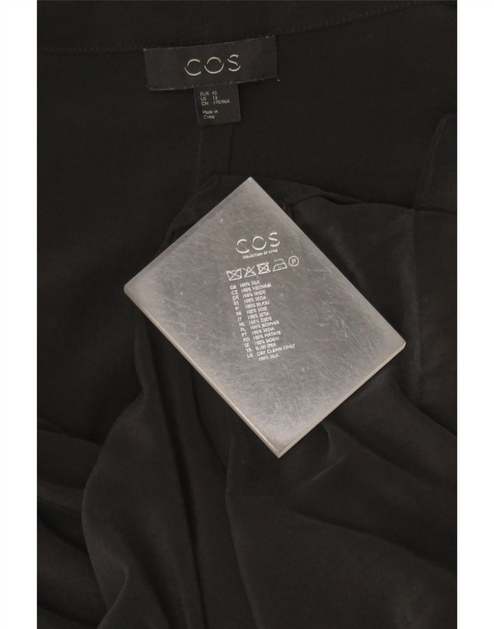 Женское платье прямого кроя с длинными рукавами Cos EU 42, большой черный шелк