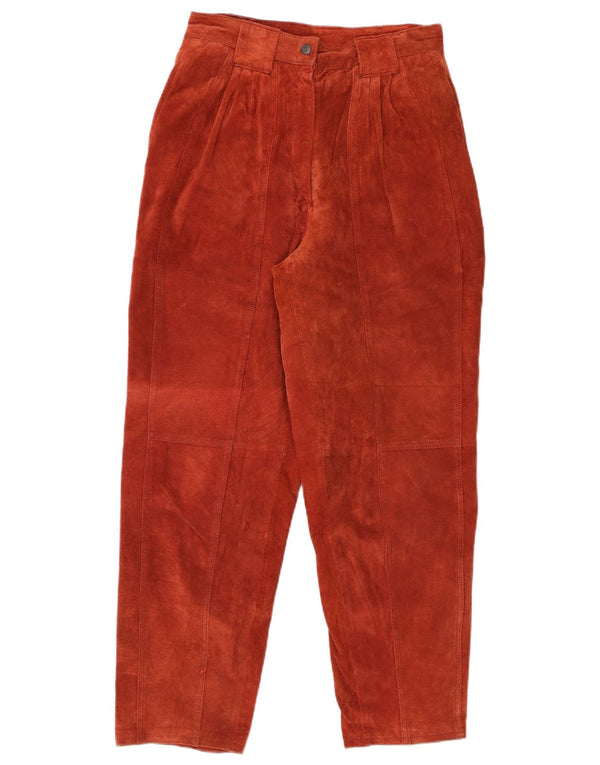 ВИНТАЖНЫЕ женские замшевые брюки с высокой талией EU 4, средние W26 L28, бордовые