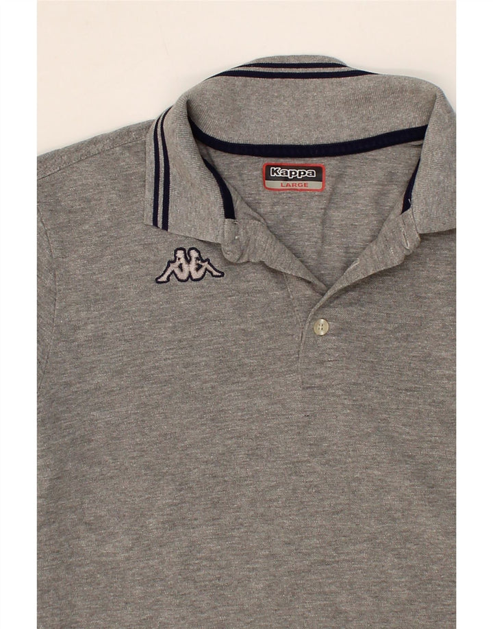 KAPPA Mens Polo Shirt Large Grey Flecked Cotton Vintage Kappa and Second-Hand Kappa from Messina Hembry 
