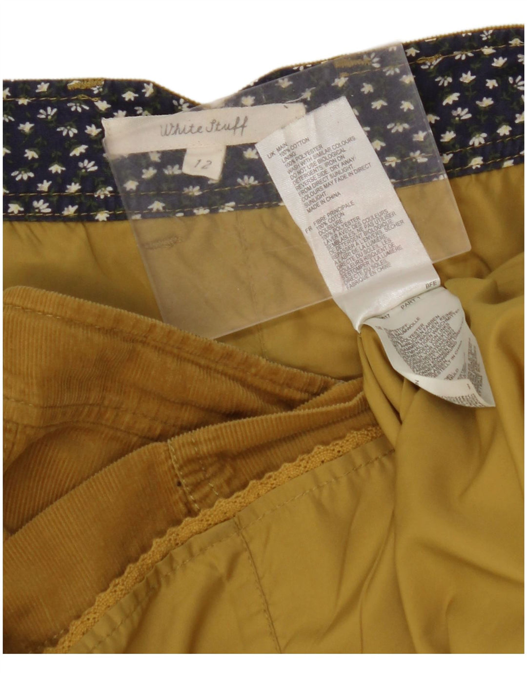 Женская мини-вельветовая юбка WHITE STUFF UK 12, средний W32, желтый хлопок