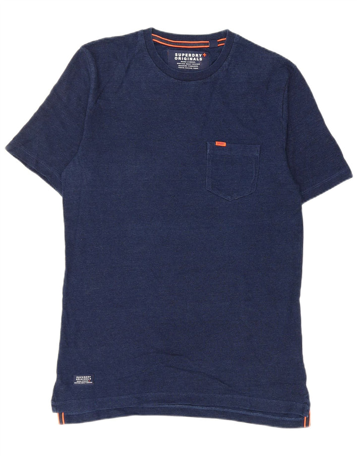 Мужская футболка Superdry, маленькая, темно-синяя, хлопковая