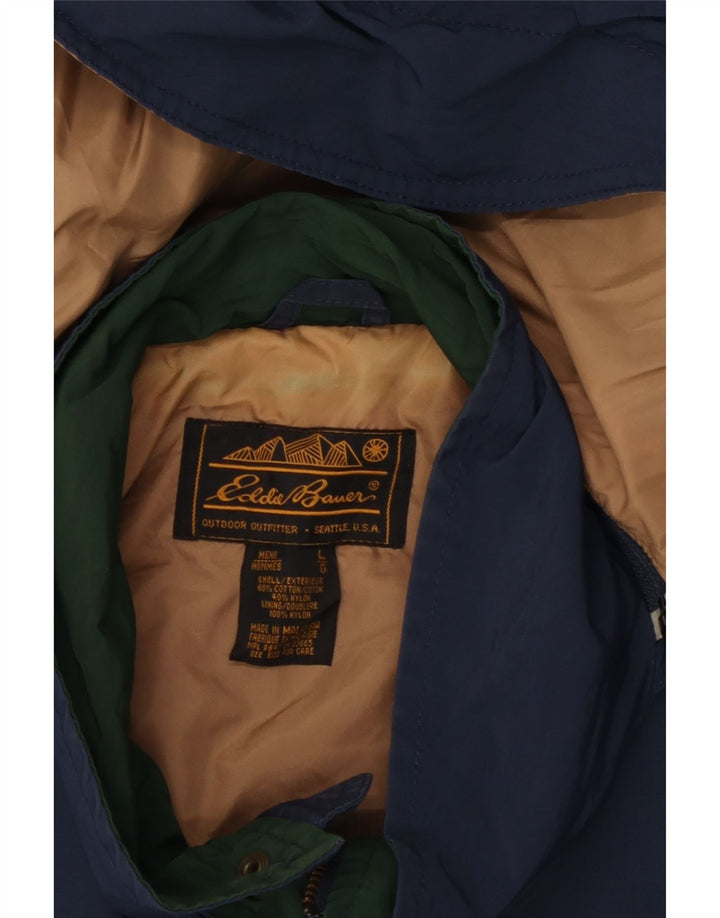 Мужская ветровка Eddie Bauer с капюшоном UK 40, большая темно-синяя, хлопок