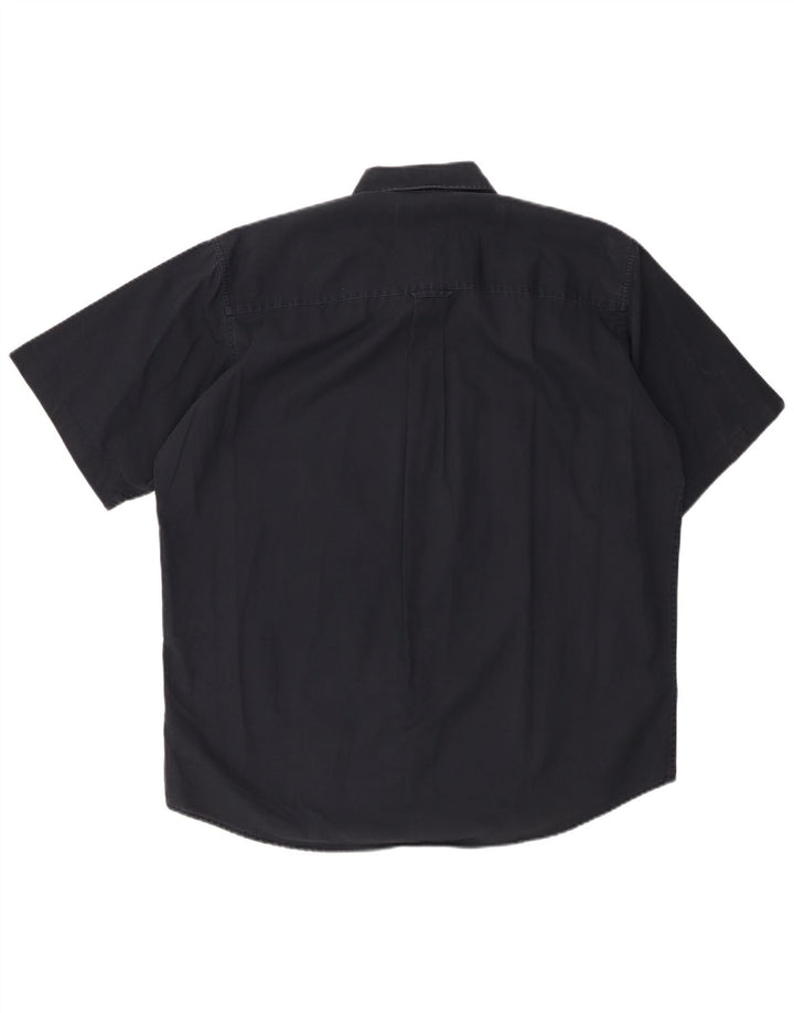 MARLBORO CLASSICS Мужская рубашка с коротким рукавом, большая темно-синяя хлопковая рубашка