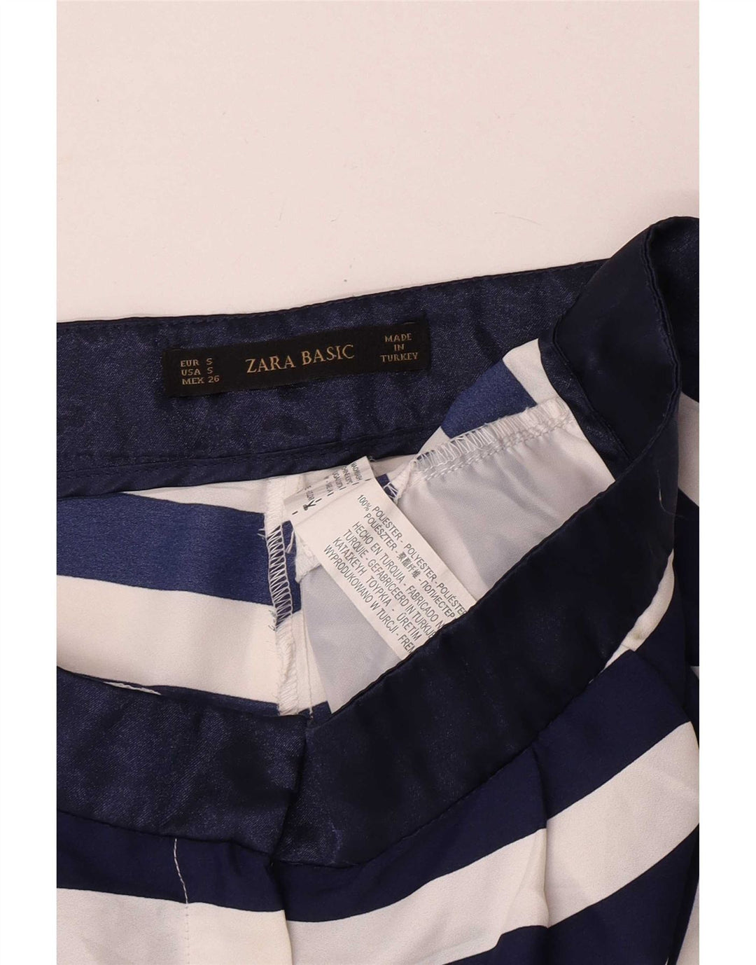 Женские шорты чинос Zara, маленькие W26, темно-синие полосатые, полиэстер