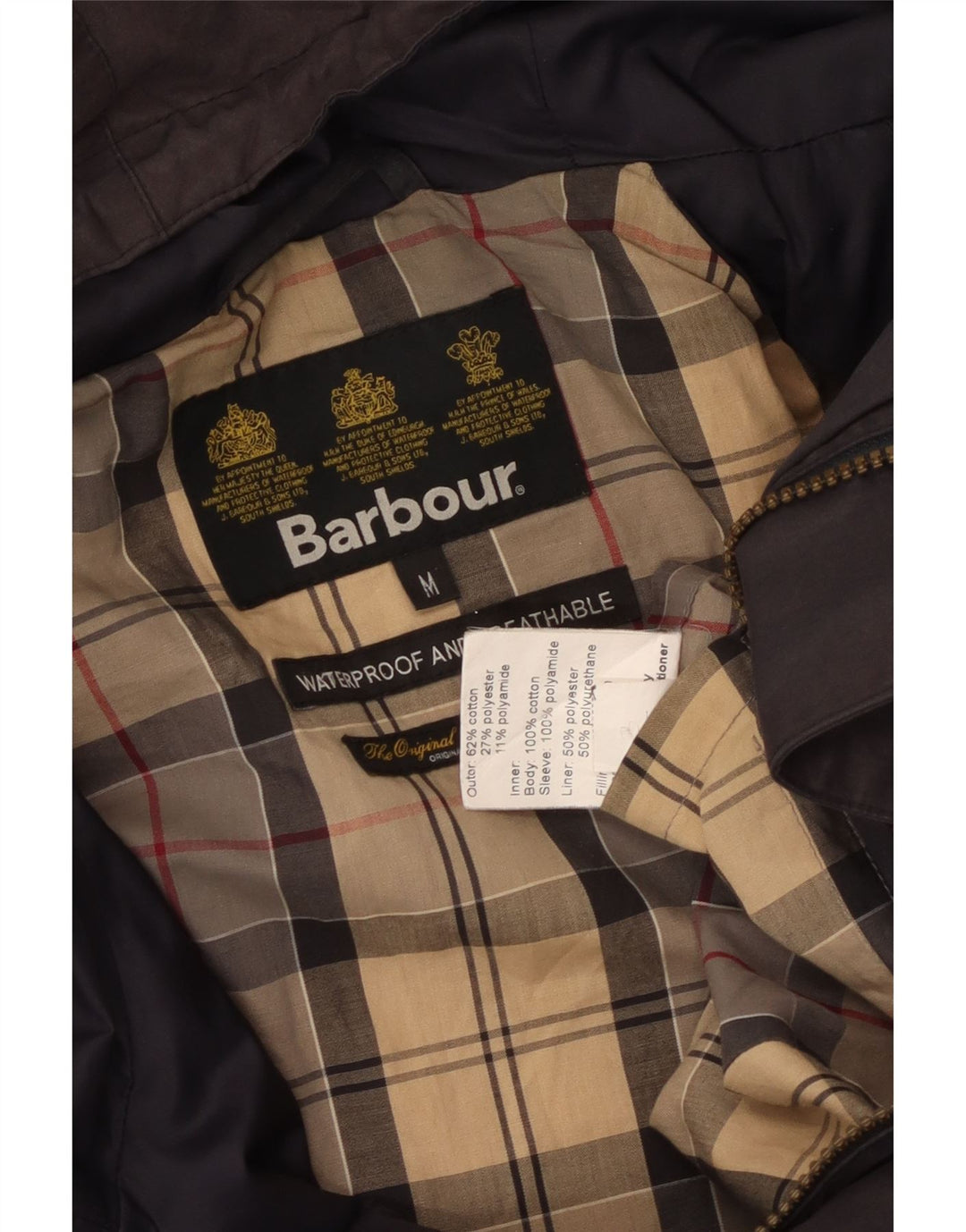Мужская водонепроницаемая куртка с капюшоном Barbour UK 38, средний темно-синий хлопок