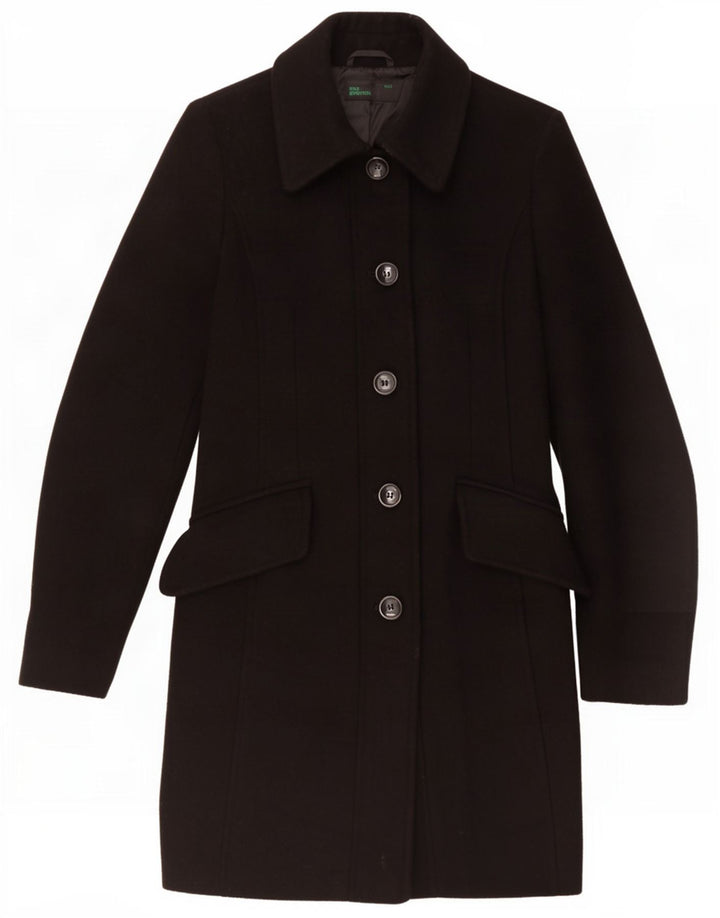 Женское пальто Benetton UK 6 XS, черное, шерстяное