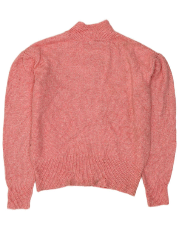 MARKS & SPENCER Womens Oversized Turtle Neck Jumper Sweater UK 6 XS Pink