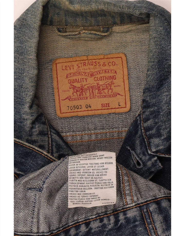 Мужская джинсовая куртка Levi's 70503 UK 40, большая синяя, хлопок