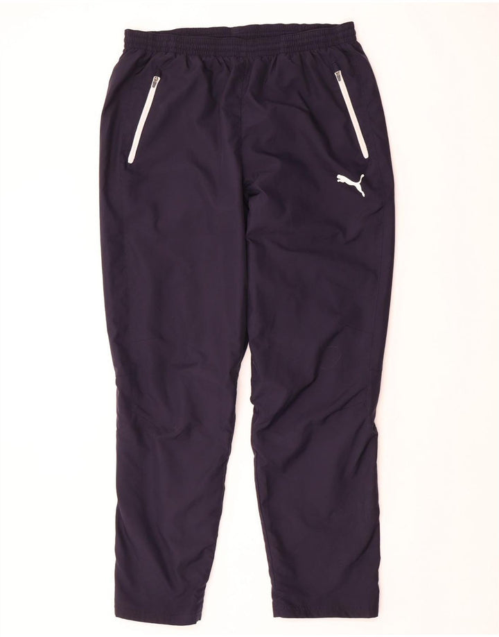 PUMA Mens Tracksuit Trousers Large  Navy Blue Polyester