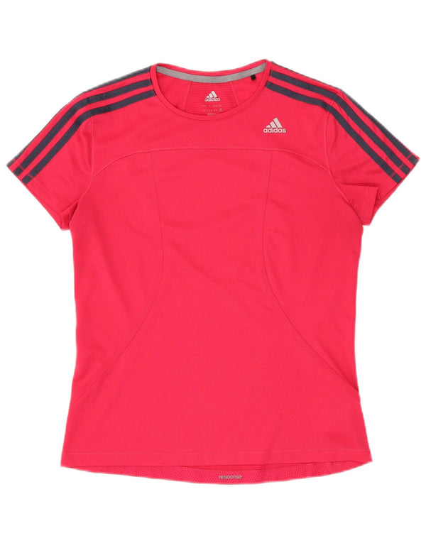 Женская футболка ADIDAS Climalite Top UK 14, средний розовый полиэстер