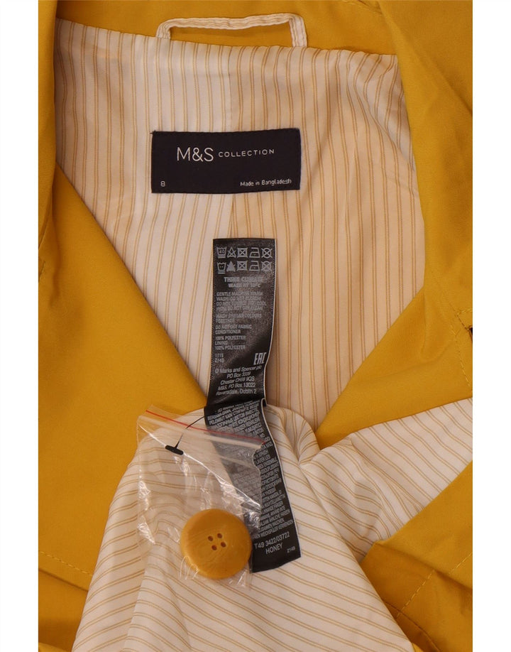 Женский тренч Marks & Spencer UK 8, маленький желтый полиэстер