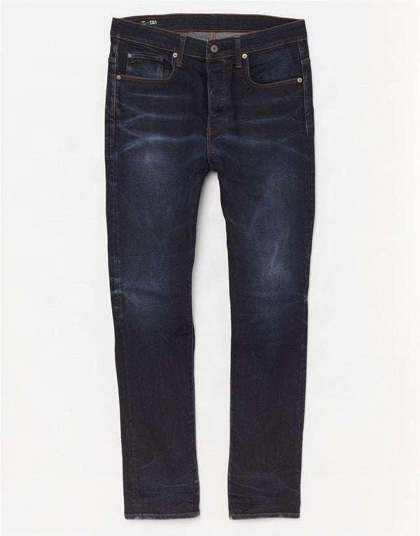 Мужские джинсы G-Star 3301 Slim W34 L32 Темно-синие, хлопок