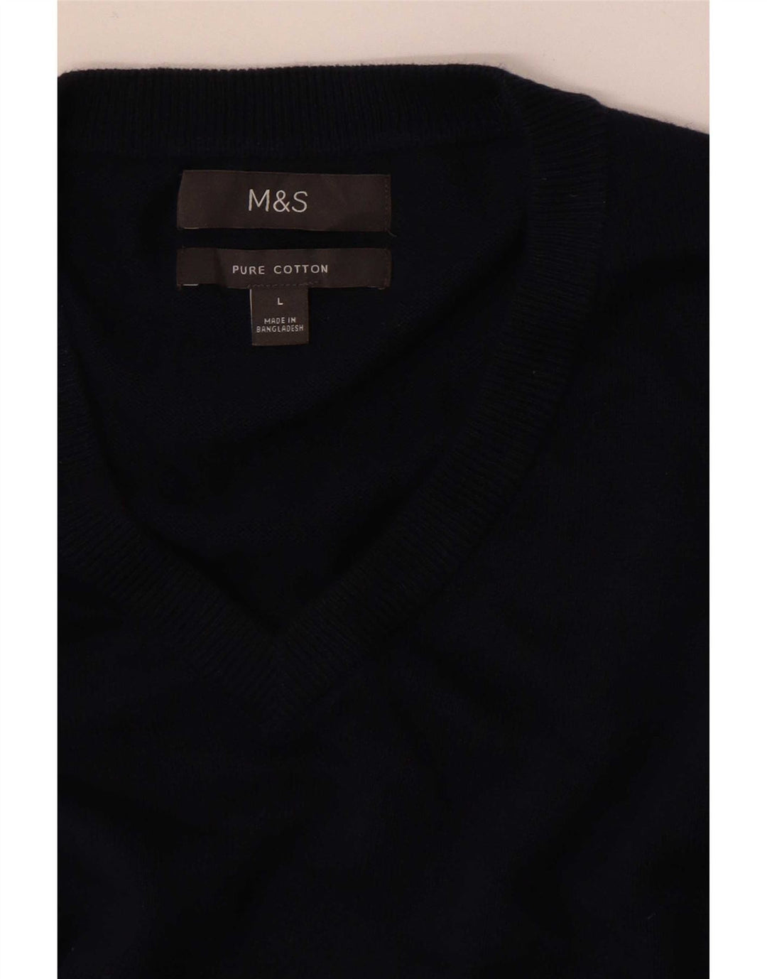Мужской джемпер с v-образным вырезом Marks & Spencer, большой темно-синий