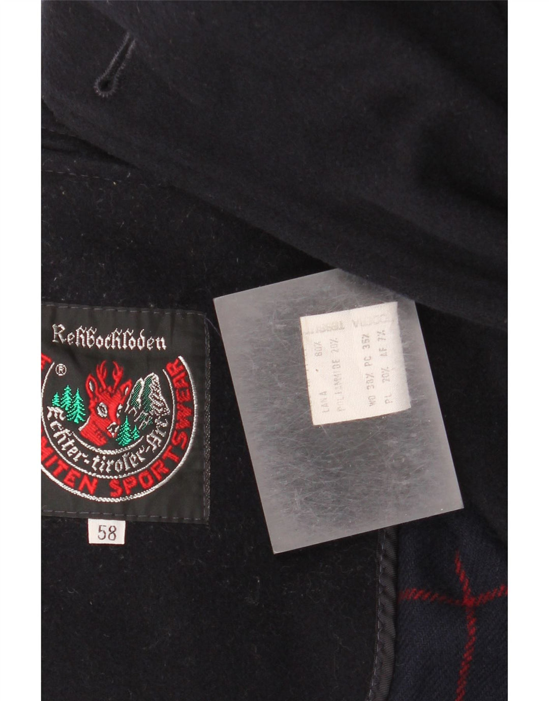 Мужское пальто Rehbochloden EU 58 4XL темно-синее, шерсть