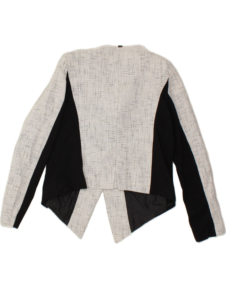 MOSSIMO Womens Crop 1 Button Blazer Jacket UK 18 XL Grey Colourblock Vintage Mossimo and Second-Hand Mossimo from Messina Hembry 