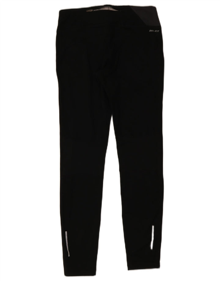 Женские леггинсы Nike Dri Fit UK 12, средний черный, полиэстер с цветными блоками